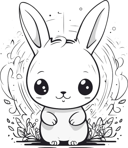 Vector vector hand drawn kawaii coloring book illustration