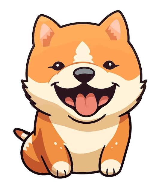 Vettore illustrazioni di cani kawaii shiba inu disegnati a mano vettoriali