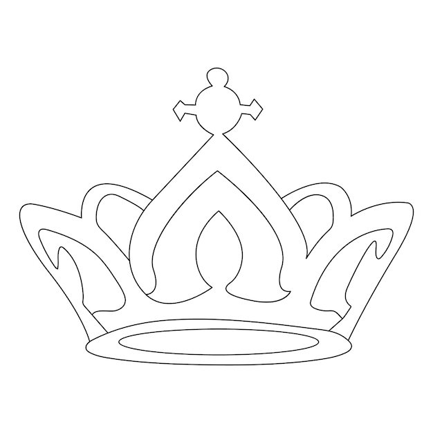 Vector vector hand drawn king crown set with diamond hand drawn illustration one line art