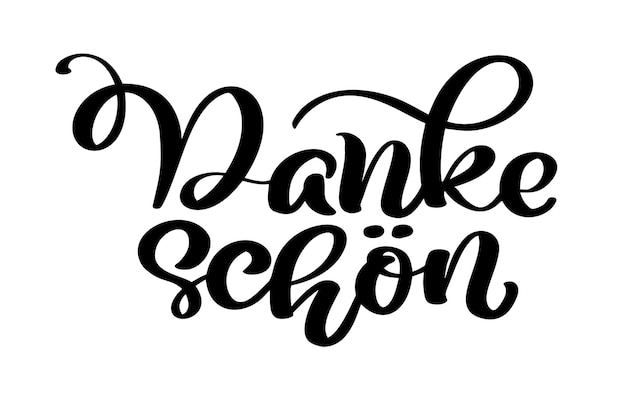 Vector vector hand drawn lettering danke schon elegant modern handwritten calligraphy with thankful quote