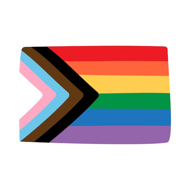 Vector hand drawn lgbt new rainbow flag