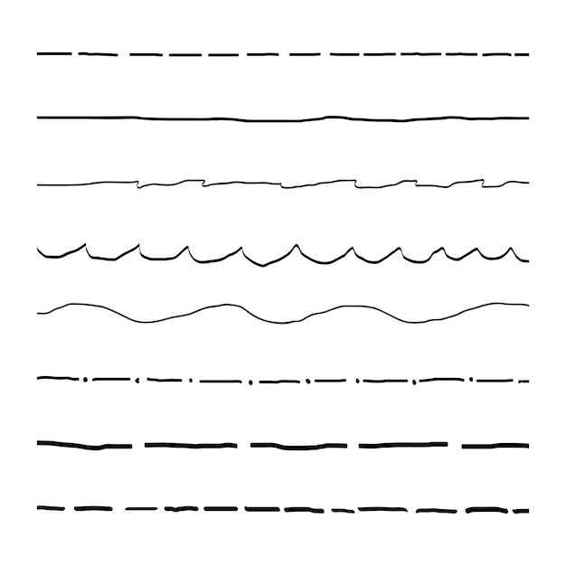 Vector hand drawn line set Artistic isolated vector ink strokes