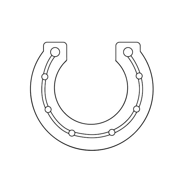 Vector Hand Drawn line Sketch Horseshoe Outline illustration isolated on white