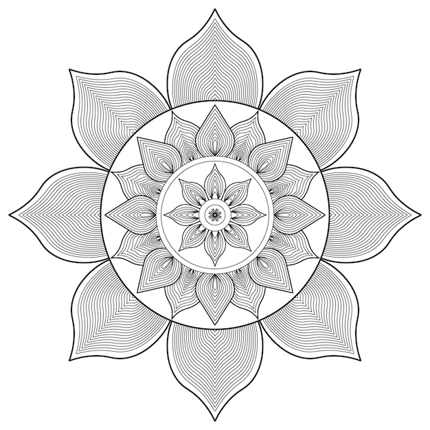 Vettore illustrazione di vettore della mandala disegnata a mano di vettore. mandala tatuaggio all'hennè. stile mehndi.