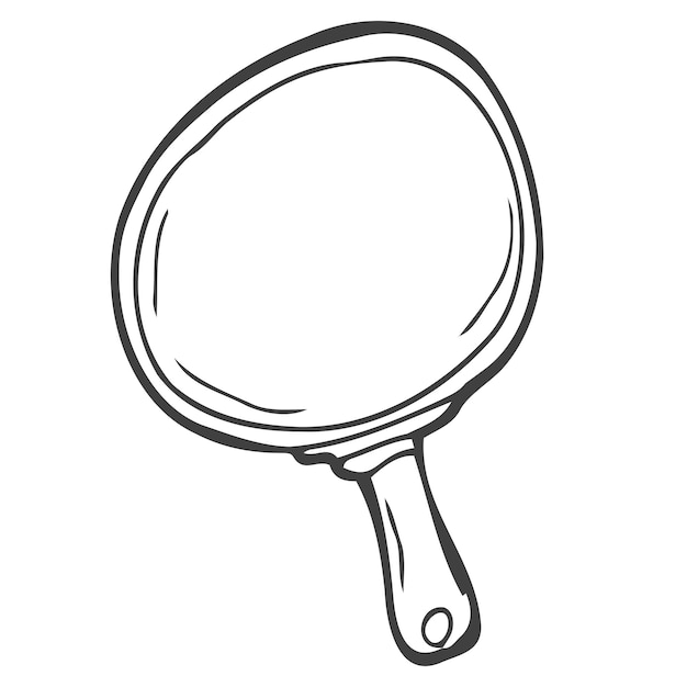 Vector hand drawn mirror Round mirror sketch Outline mirror sketch Illustration isolated on white