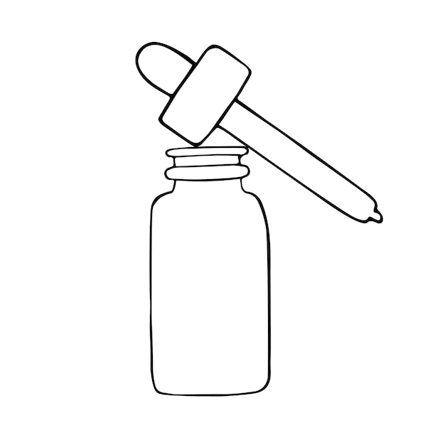 Vector hand drawn oil bottle