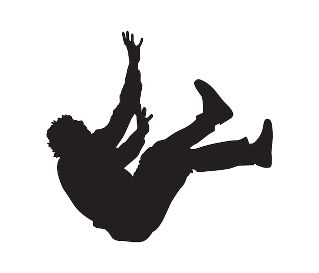 Vector vector hand drawn people falling down silhouette