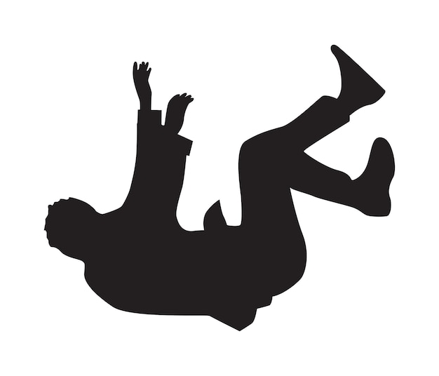 Vector vector hand drawn people falling down silhouette