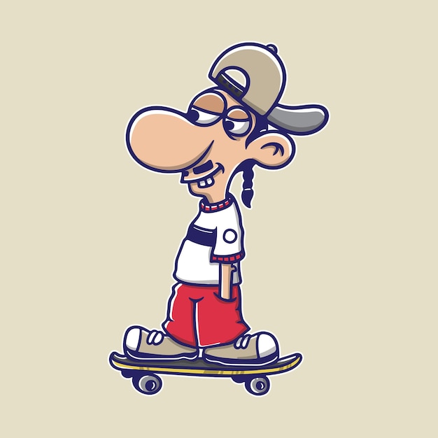 vector hand drawn person doing sport illustration playing skateboard