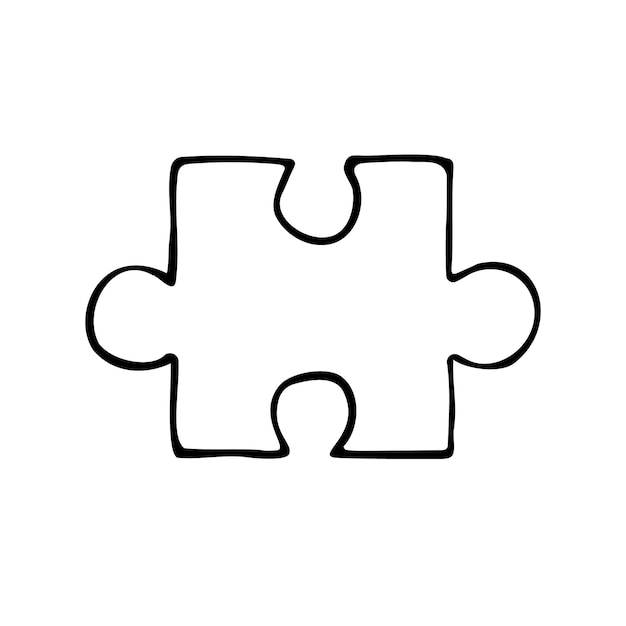 Vector hand drawn puzzle piece