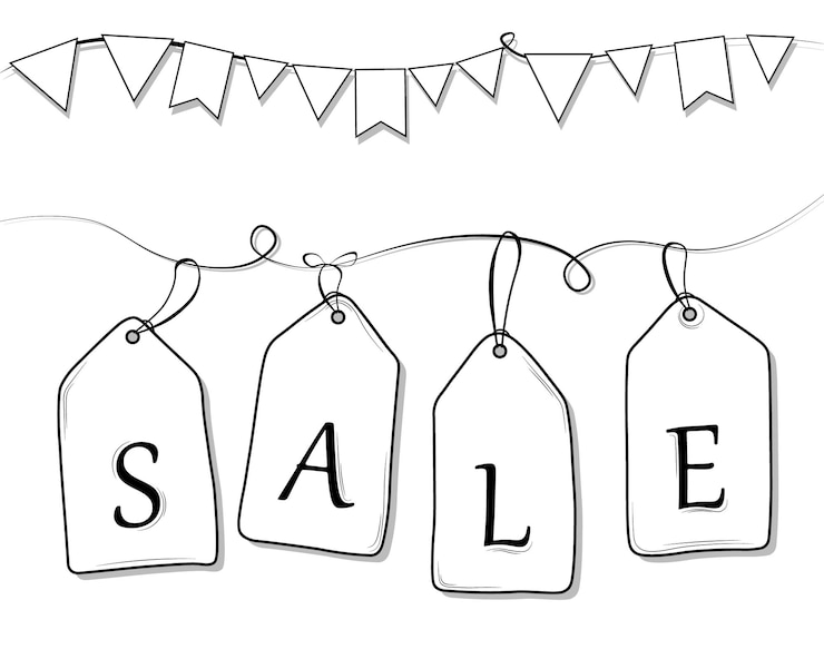 Vector vector hand drawn sale tags