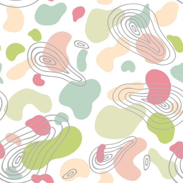vector hand drawn seamless pattern in neutral warm colors with various spots for packaging design textile wrapping paper fabric