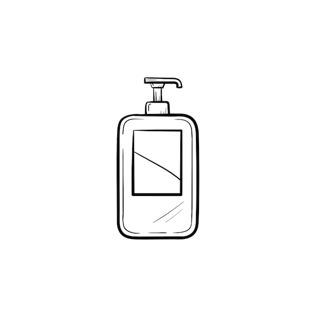 Icona di doodle di contorno shampoo disegnato a mano di vettore. illustrazione di schizzo di shampoo per stampa, web, mobile e infografica isolato su sfondo bianco.