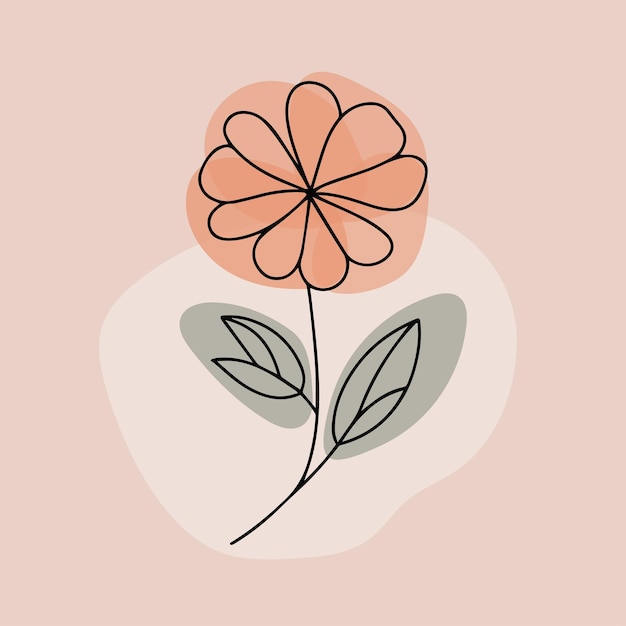 Vector vector hand drawn simple flower art illustration