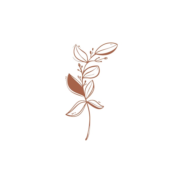 vector hand drawn simple flower outline illustration