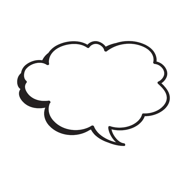 Vector hand drawn speech bubble doodle on white backgroundai