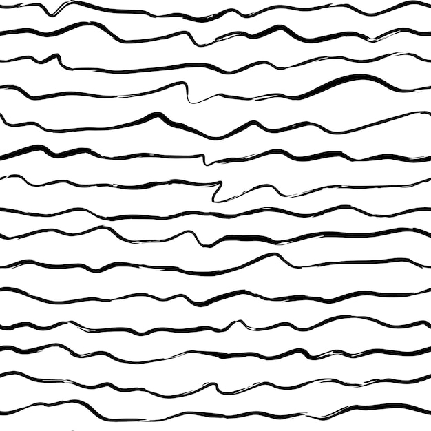 ベクトル手描きの縞模様のシームレスなパターン