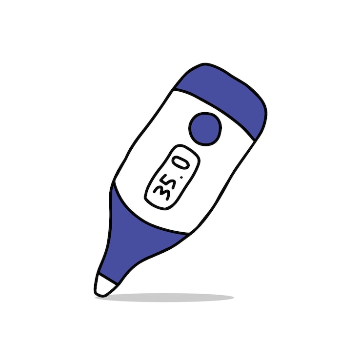 Vector vector hand drawn of thermometer icon