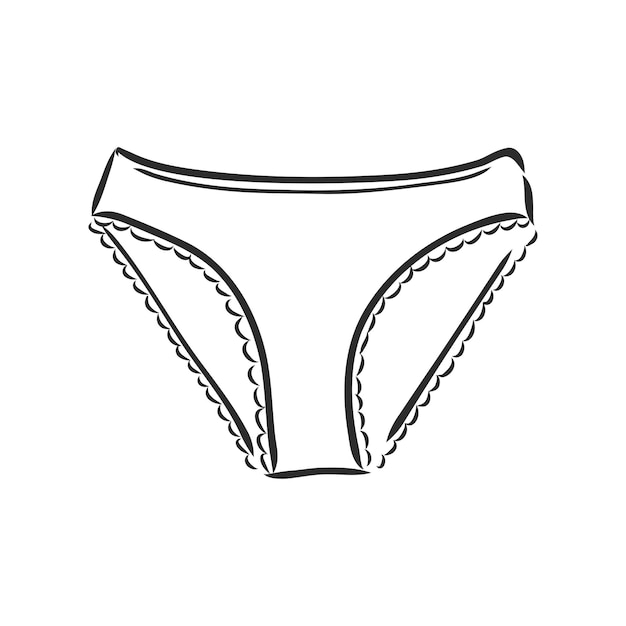 Vector vector hand drawn underpants outline doodle icon underpants sketch illustration