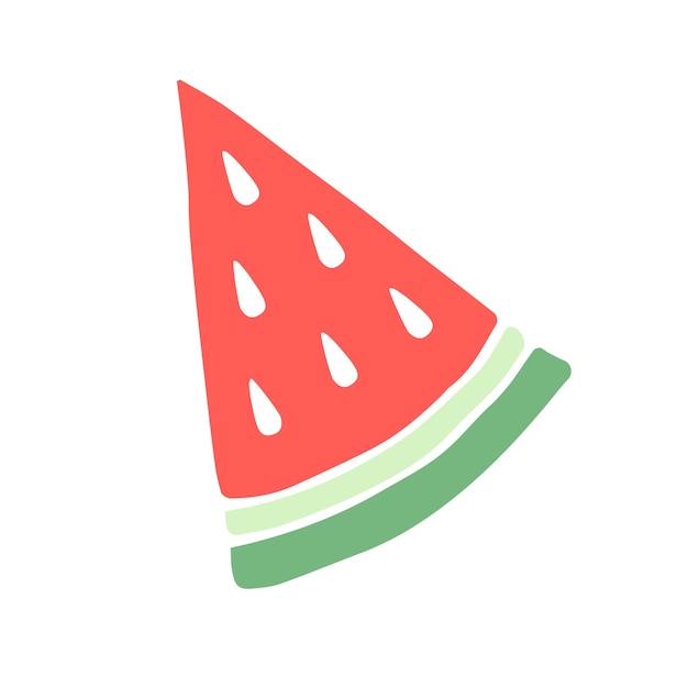 Vector hand drawn watermelon slice