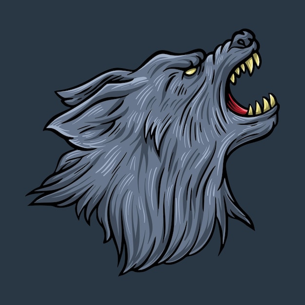 Vector Hand Drawn of Werewolf Head