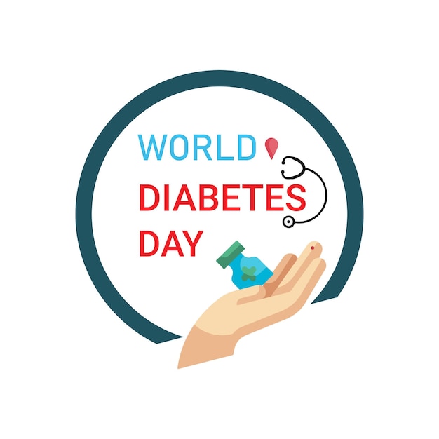 Vector hand drawn world diabetes day