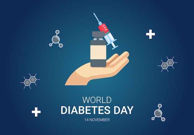 Вектор рисованной Всемирный день диабета