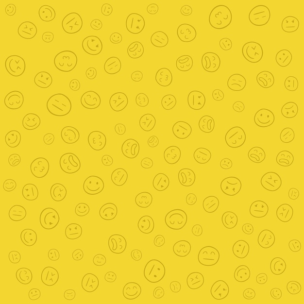 Vector vector hand drawn yellow emoji background