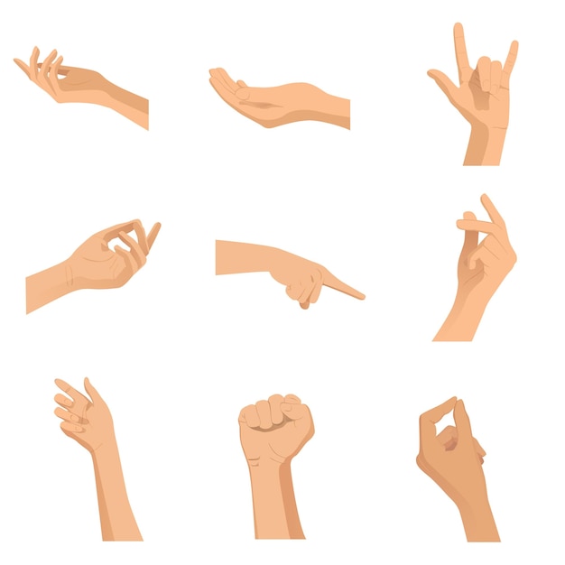 Vector vector hand gestures illustration set