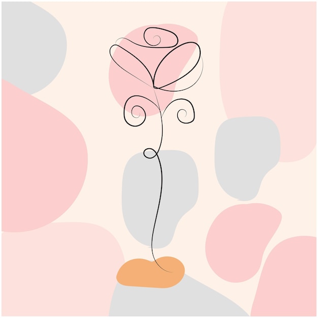 vector hand getekend eenvoudige bloem overzicht illustratie
