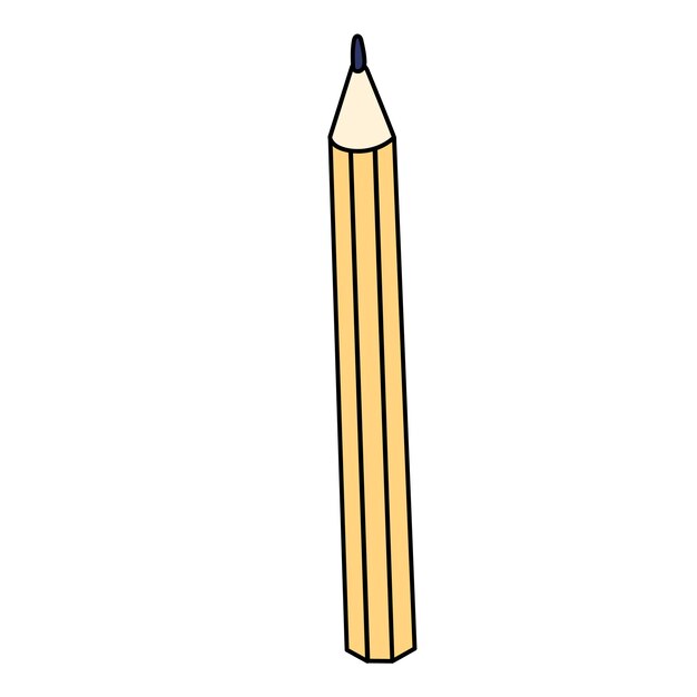 Vector vector hand getekend geel potlood