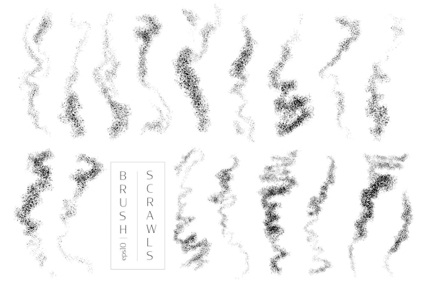 Vector hand getekend verschillende artistieke vormen voor achtergronden