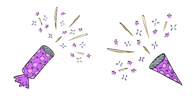 Vector hand getekende vuurwerk illustratie Leuke vakantie clipart