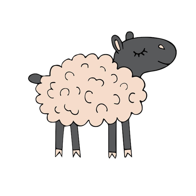 Vector hand getrokken doodle schets schapen