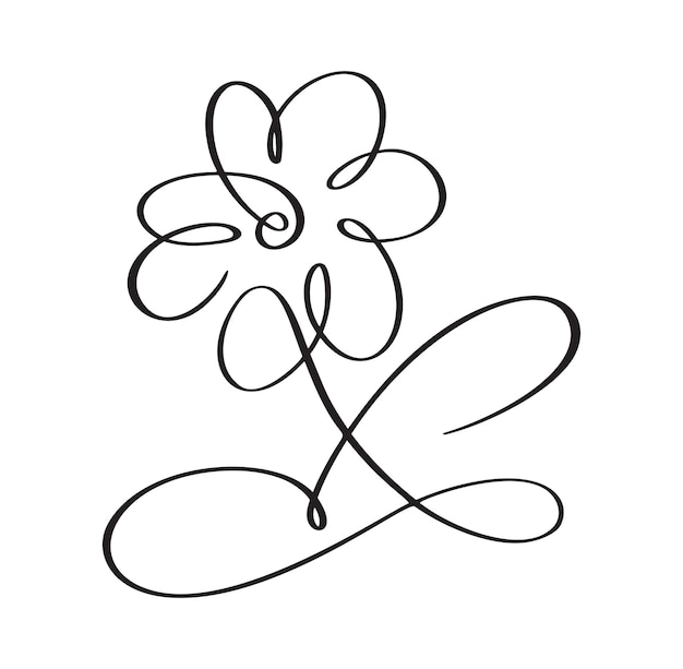 Vector hand getrokken één lijn kunst tekening van bloem minimalistische trendy hedendaagse bloemdessin perfect voor kunst aan de muur