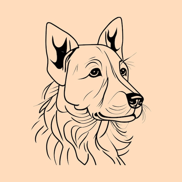 Vector hand getrokken hond overzicht illustratie