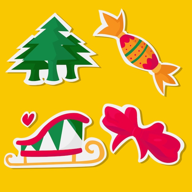 Vector hand getrokken KERST stiker