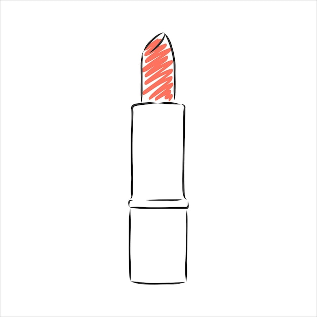 Vector hand getrokken lippenstift schets doodle pictogram. lippenstift schets