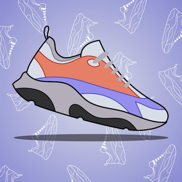 Vector vector hand getrokken schoenen cartoon afbeelding