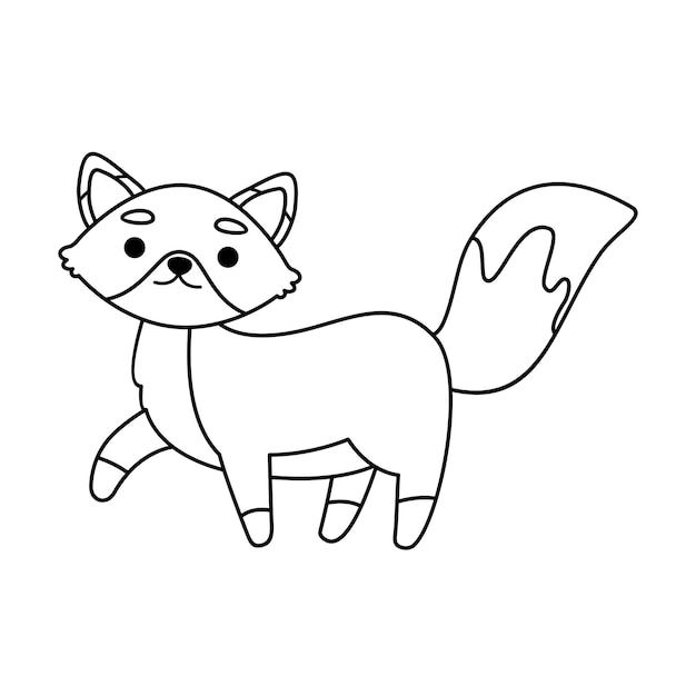 Vector hand getrokken vos overzicht illustratie