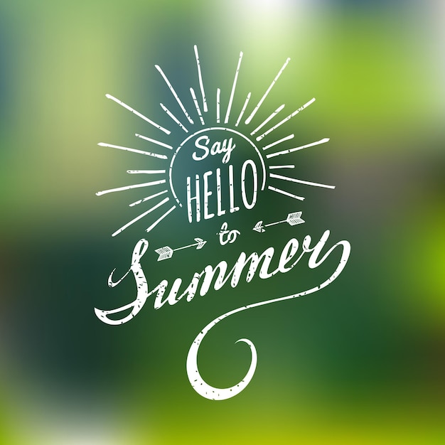 Vector hand lettering inspirational typography poster Say hello to summer