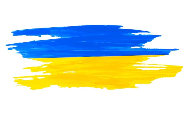 Vector vector hand painted ukraine flag colors isolated on white background