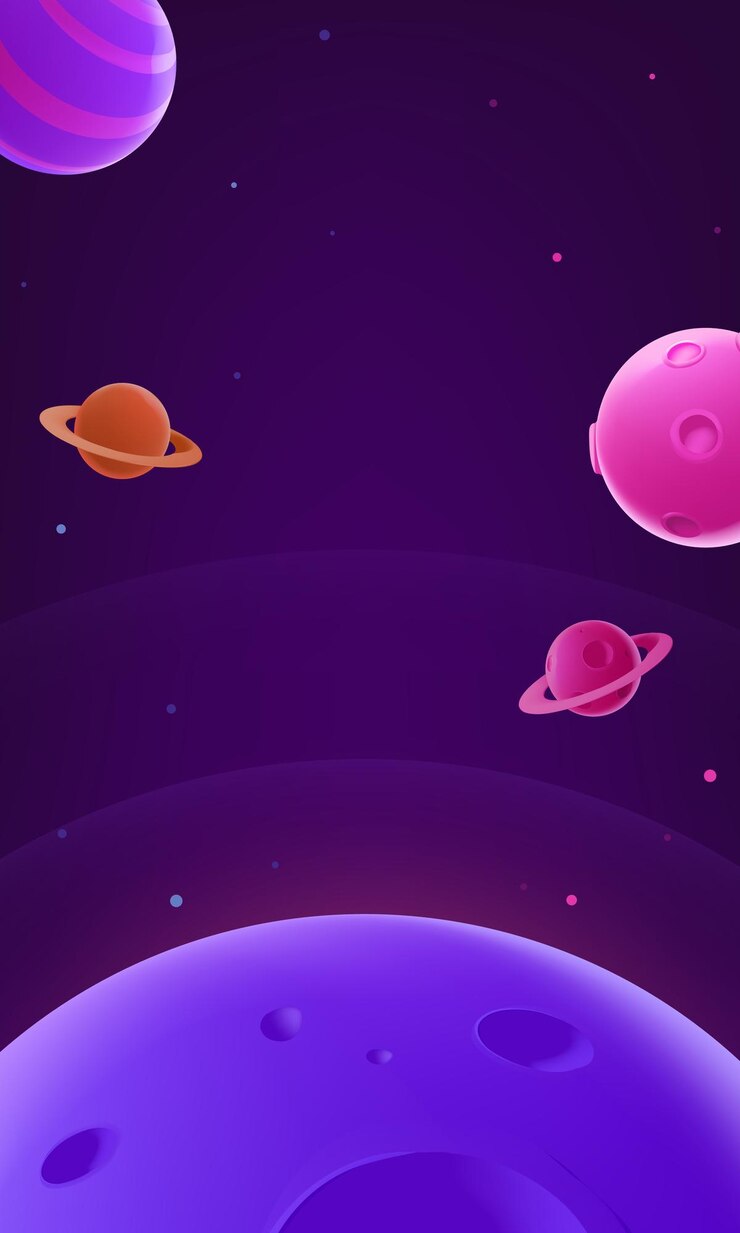Vector vector hand painted vertical illustrations of the beautiful universe
