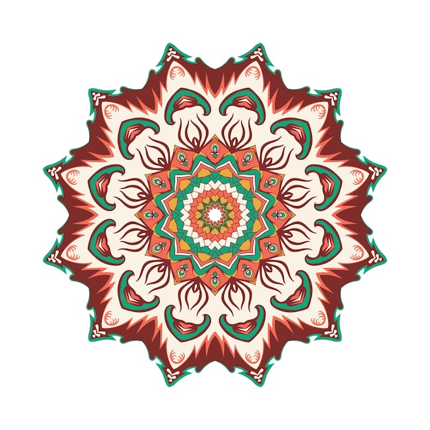 Vector handdrawn bright coloring doodle mandala organic shapes design