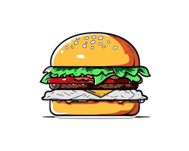 Vector vector handdrawn illustration of a burger