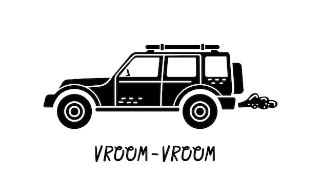 Vector handdrawn illustration of a car Personal vehicles