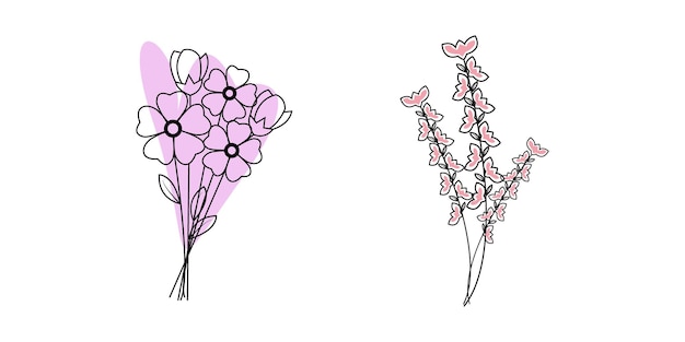 Vector vector handdrawn or line art flower design