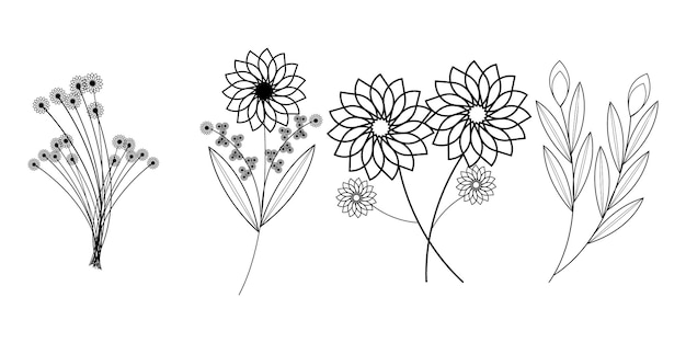 Hand Drawing Flower Arrangement In Doodle Or Sketch Style Stock  Illustration - Download Image Now - iStock