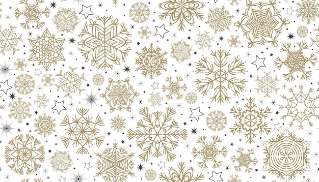 ベクトル ベクターの手描き雪片パターン雪アイコン シルエット クリスマス冬プリント季節のご挨拶の背景