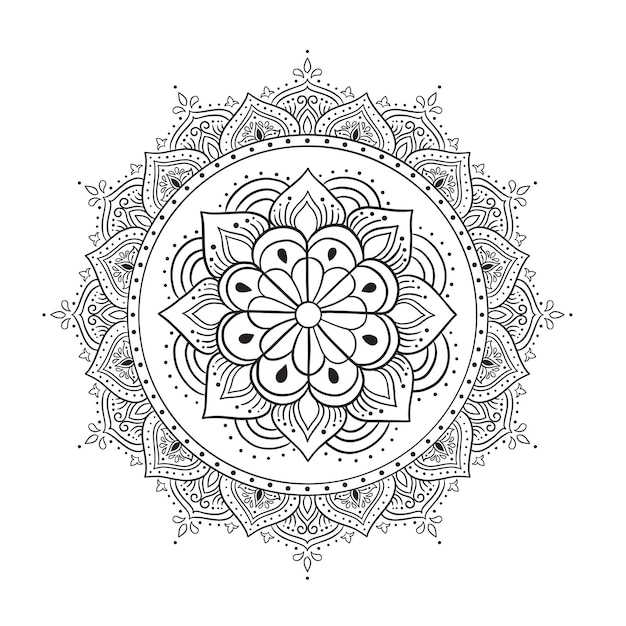 Vector handgetekende doodle mandala Etnische mandala met kleurrijke tribale ornamenten Isoleerd Helder